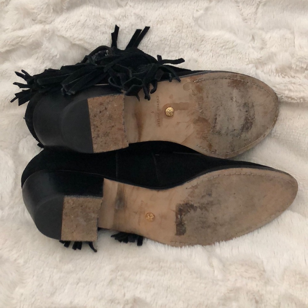 ANTHRO CYNTHIA VINCENT Nibble Fringe Suede Booties - Picture 8 of 8